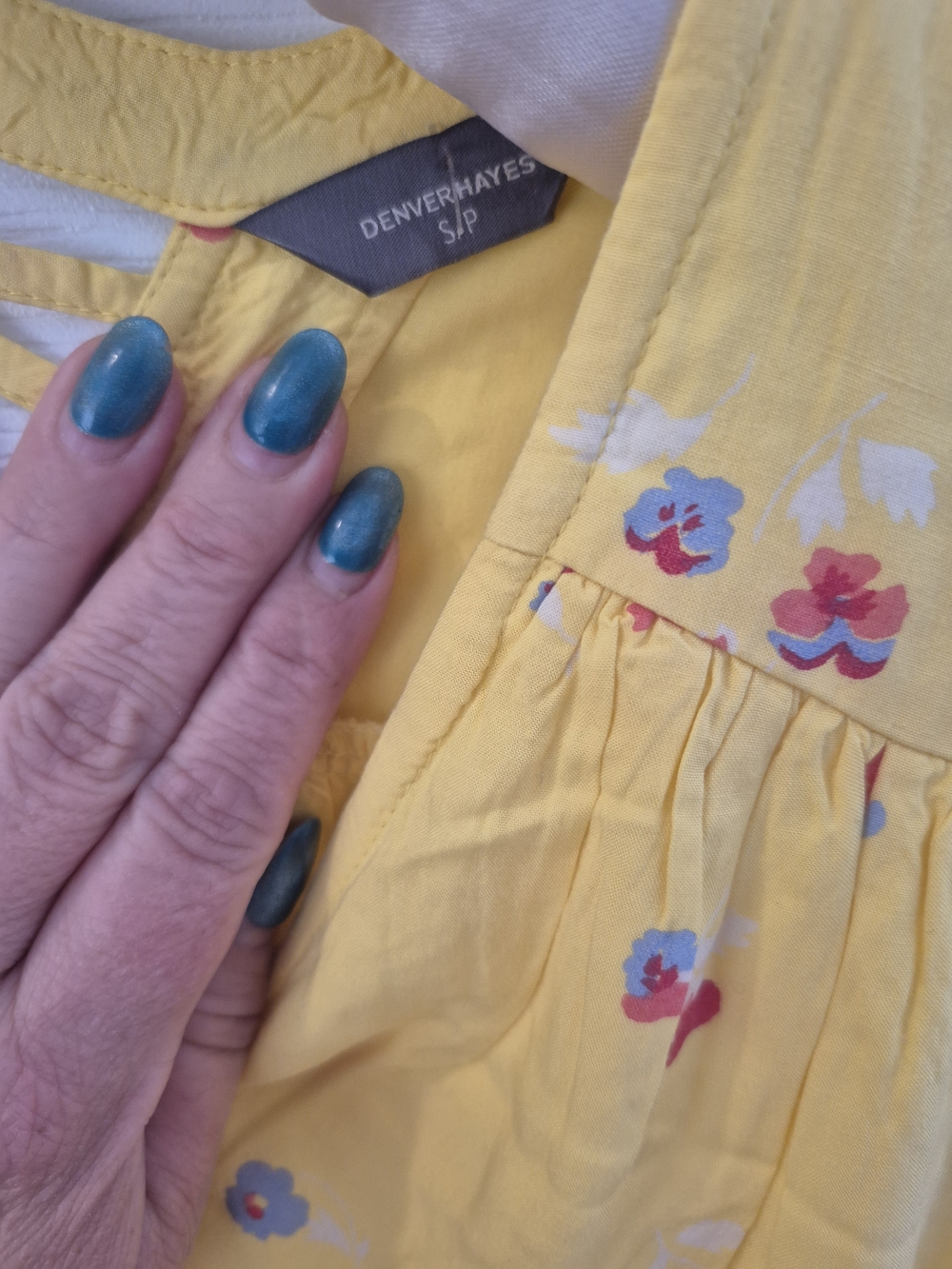 Denver Hayes Yellow Floral Sundress Oversized S - Picture 6 of 8